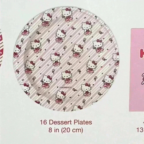 Hello Kitty Pink Christmas paper tableware party set 2024 - Picture 4 of 5